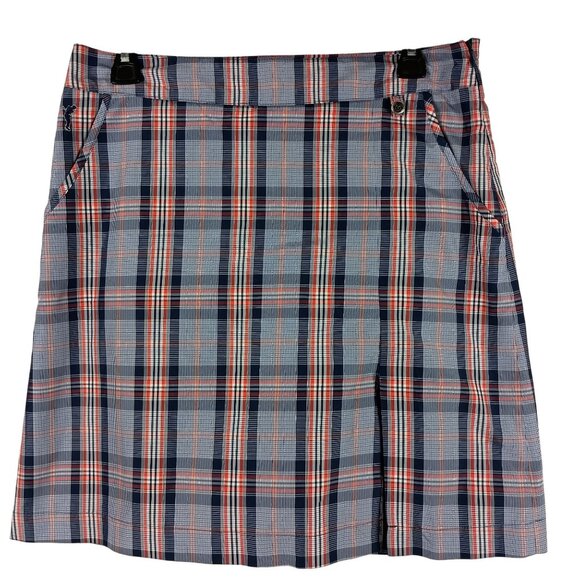 Golfino Womens Plaid Golf Skort With Pockets & Built-In Shorts Blue/Red Size 6 - Picture 1 of 8
